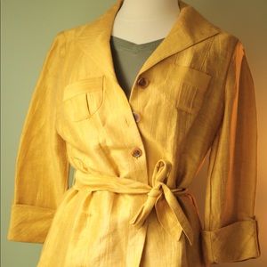 Yellow Button up and Belt Jacket